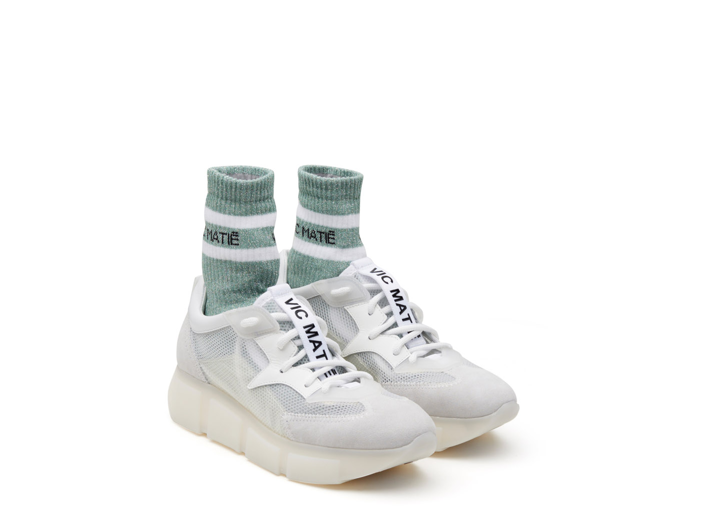 VIC MATIE 3706 Damen Plateau-Sneaker weiss white 102