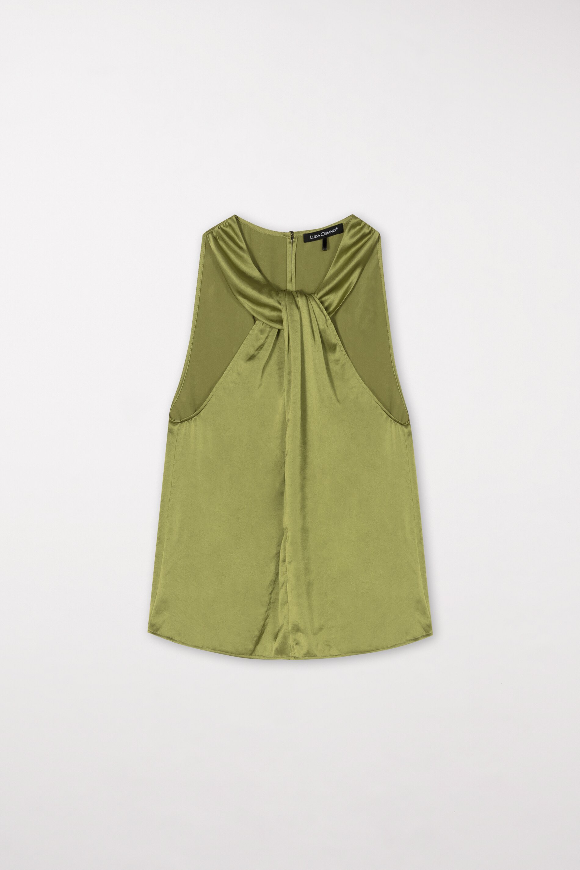 LUISA CERANO  208475/2307-0 Top mit Knotendetail moss green grün LUISA CERANO  208475/2307-0 Top mit Knotendetail moss green grün