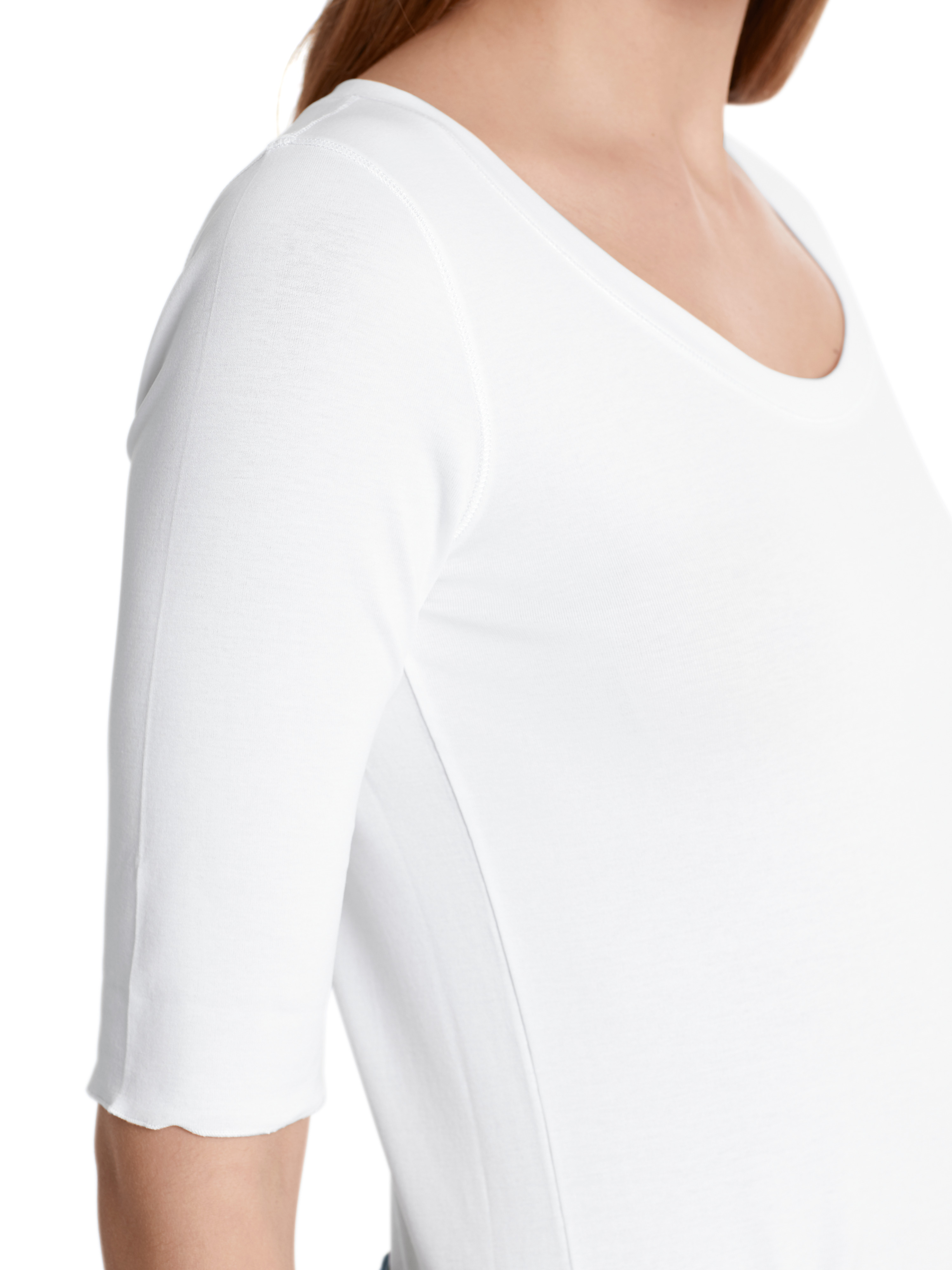 MARC CAIN +E 48.69 J14 hochwertiges Basic-Shirt weiss white 100