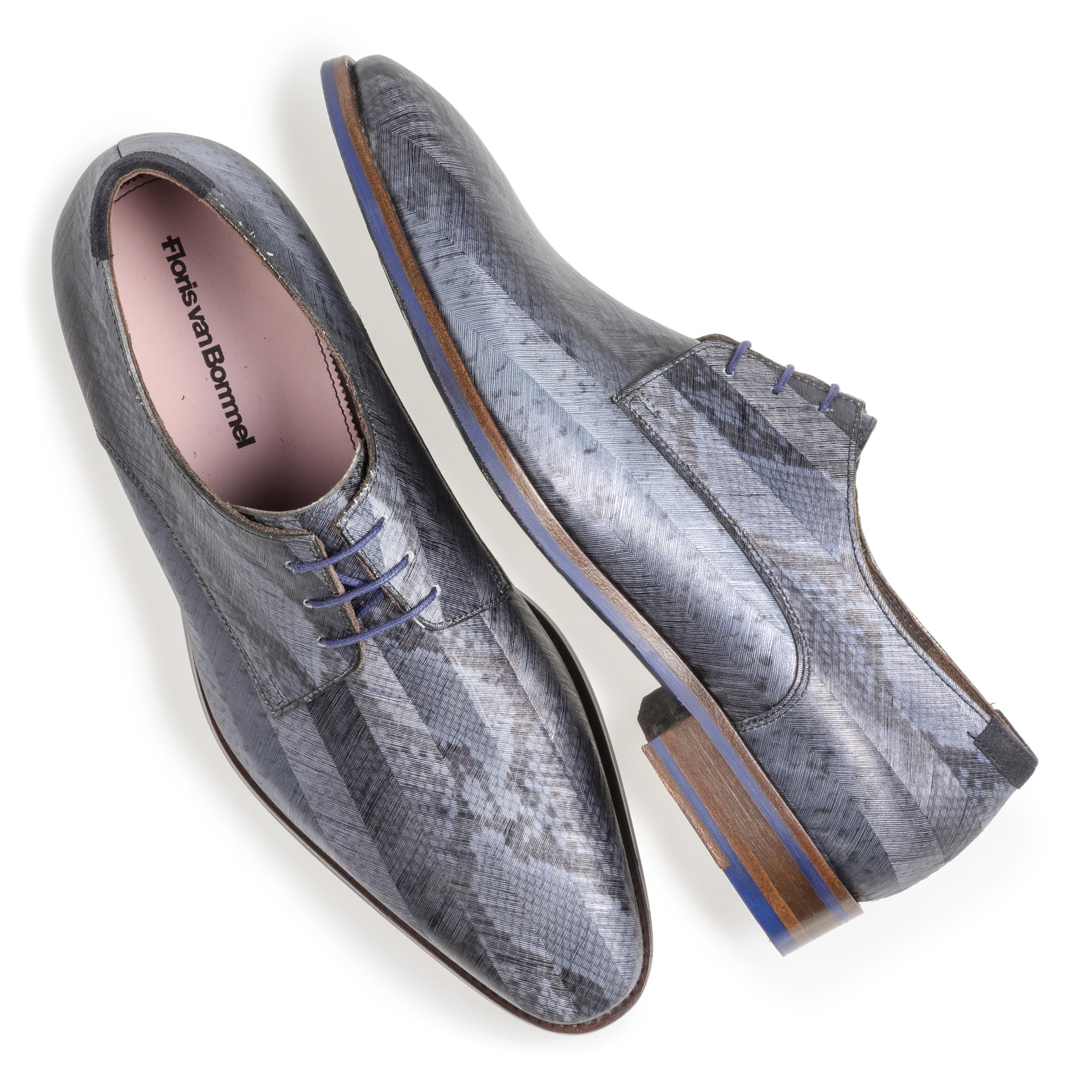 Floris van Bommel 18297 HERREN BUSINESS SCHNÜRSCHUHE REPTILMUSTER GRAY PA.DESIGN 00