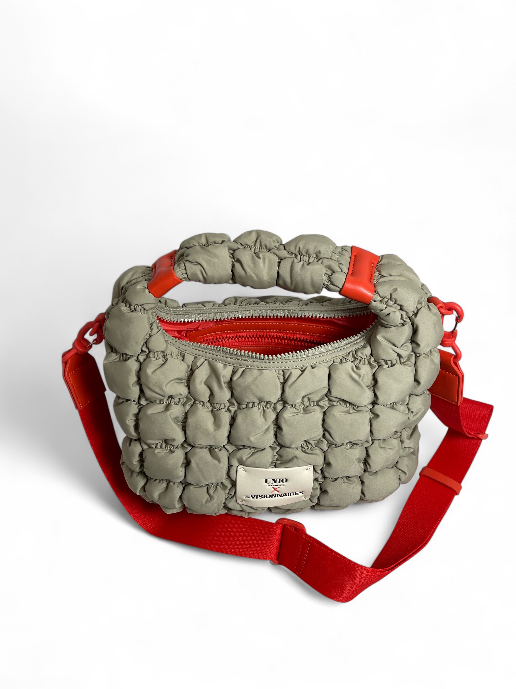 UNIO KITZBUEHEL S BUBBLE NYLON KLEINE TASCHE PUFFER BAG ORANGE TEA GREEN