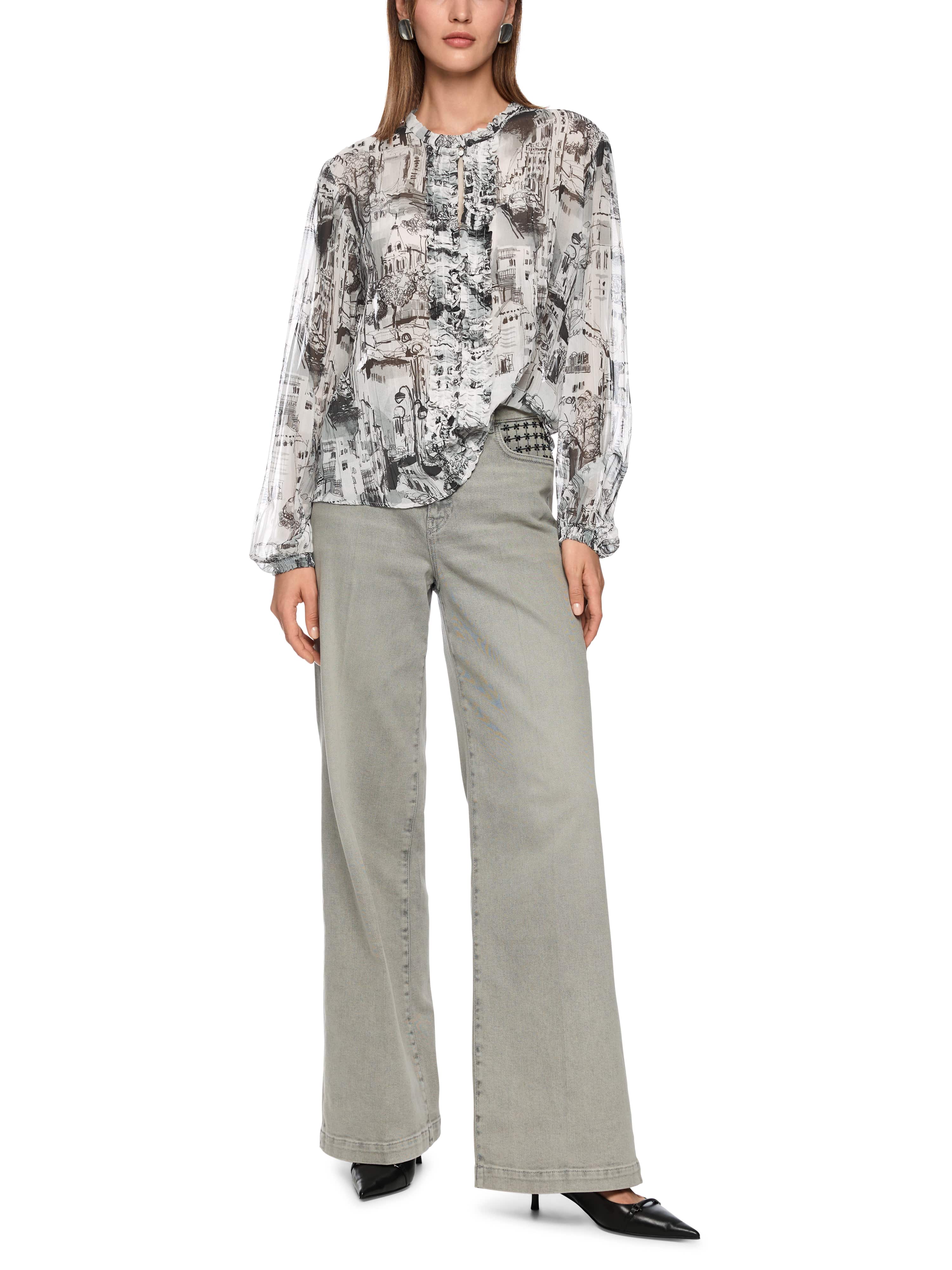 MARC CAIN ZC 51.22 W74 CITY-Print Bluse  Material smoke