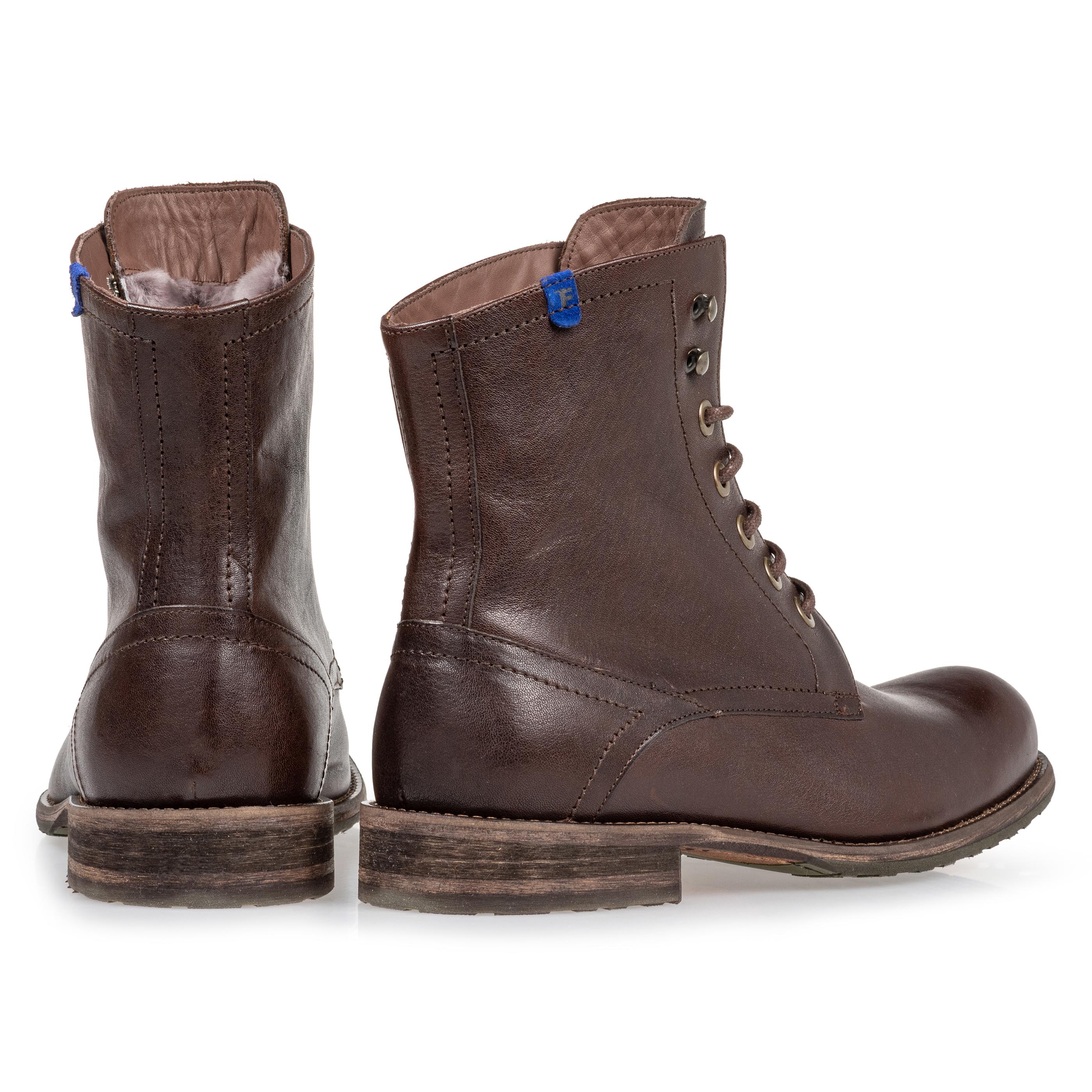 Floris van Bommel 10751/19 Herren Boots Lammfell Brown Leather 19 Floris van Bommel 10751/19 Herren Boots Lammfell Brown Leather 19