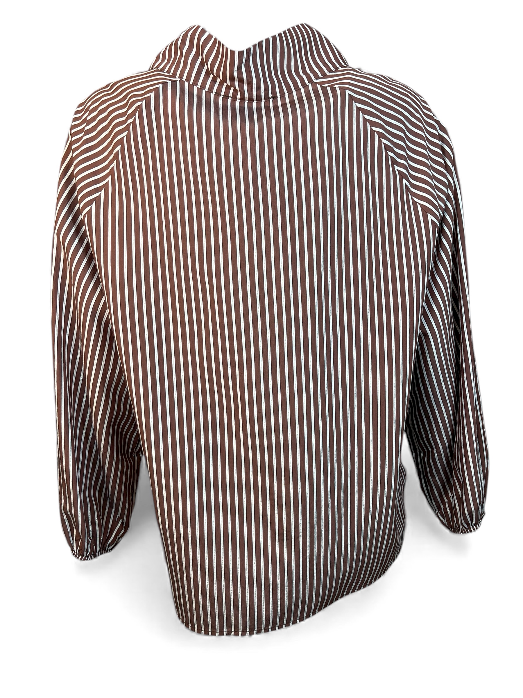 VICOLO TF0288 SCHLUPPEN BLUSE MIT STREIFEN TABACCO