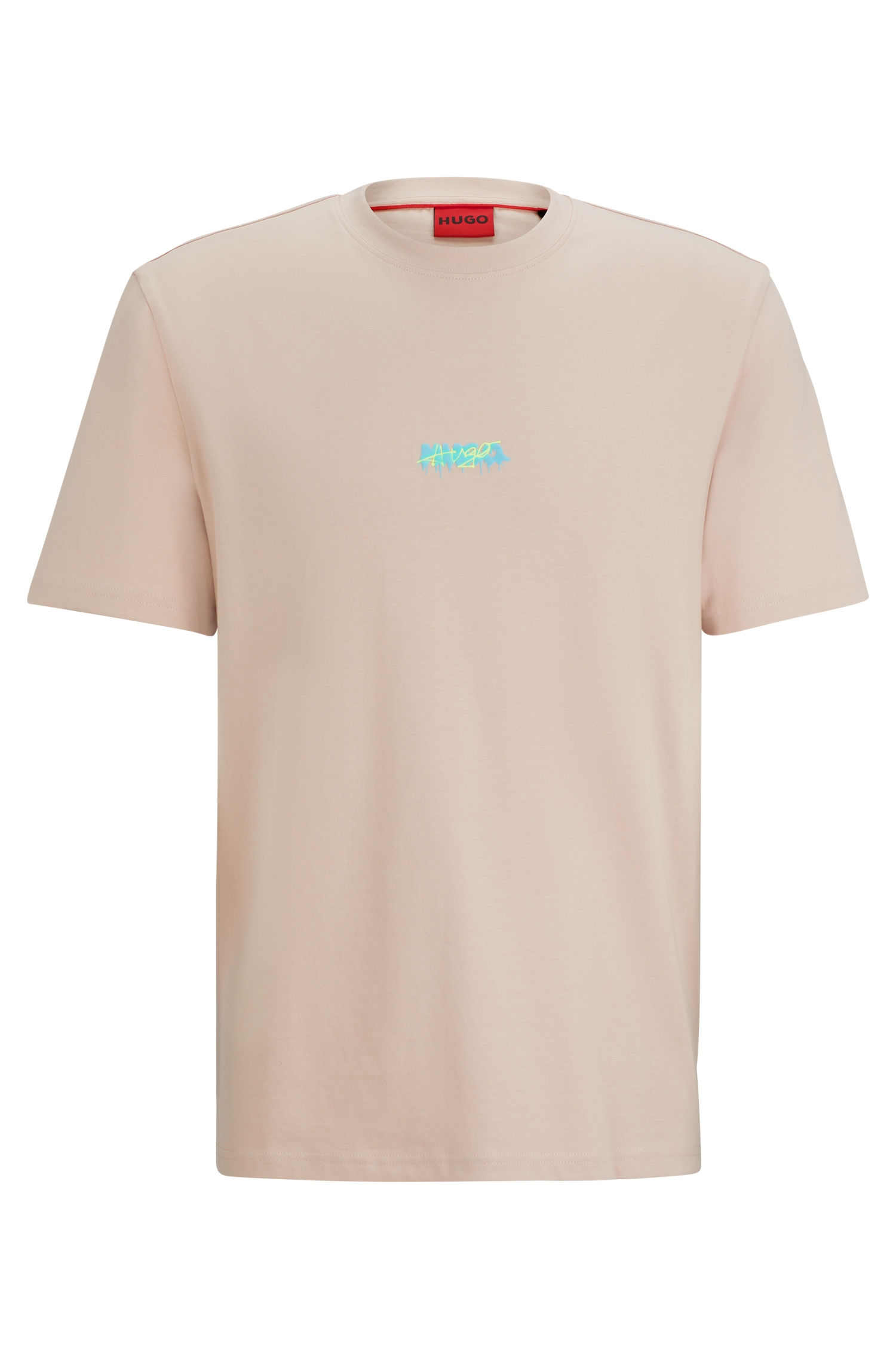 HUGO 50509966 Dindion 10257318 01 Herren T-Shirt Print-Logo Light/Pastel Pink