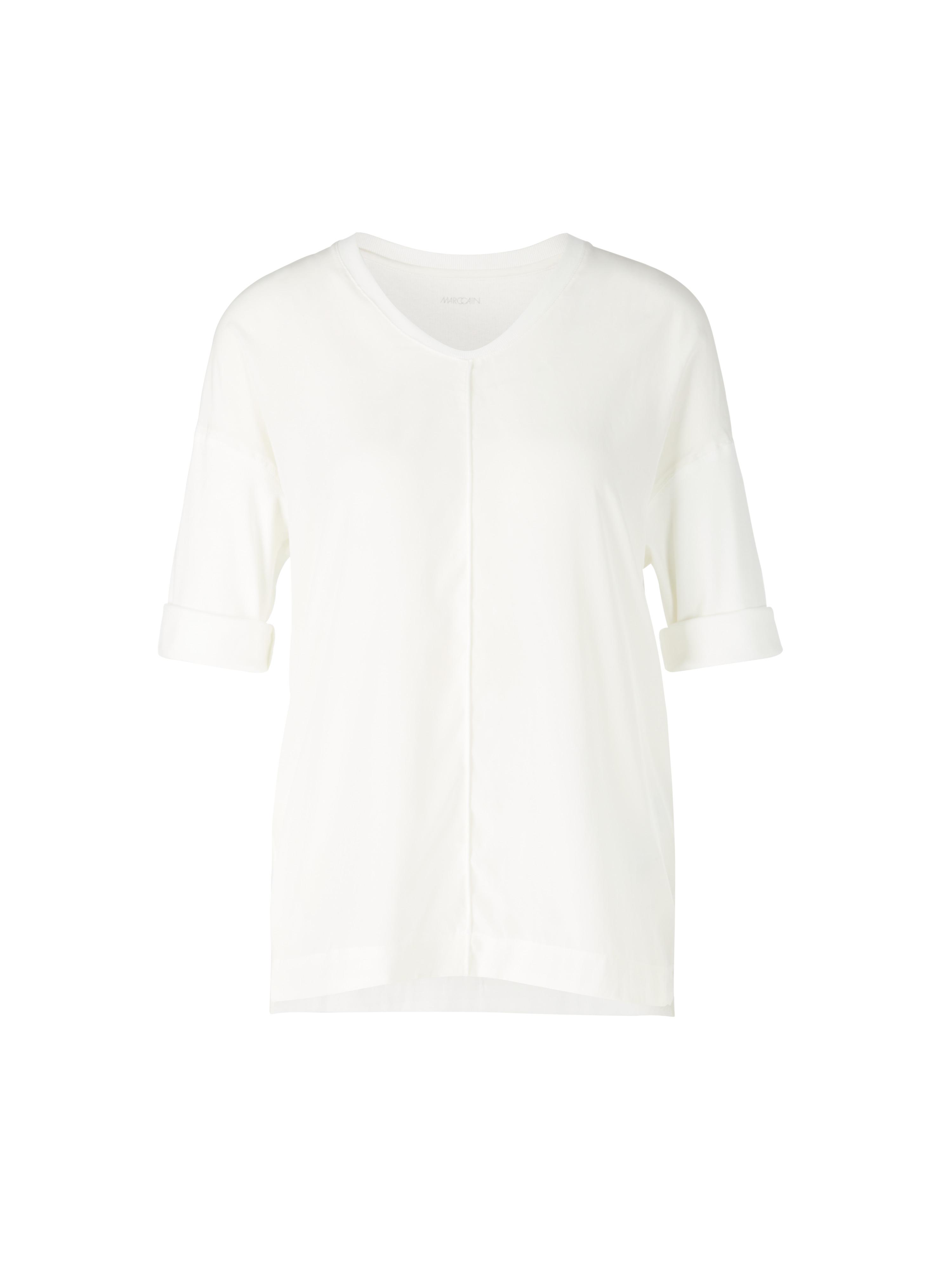 MARC CAIN  +E 55.01 J29 Blusenshirt aus Material-Mix off-white
