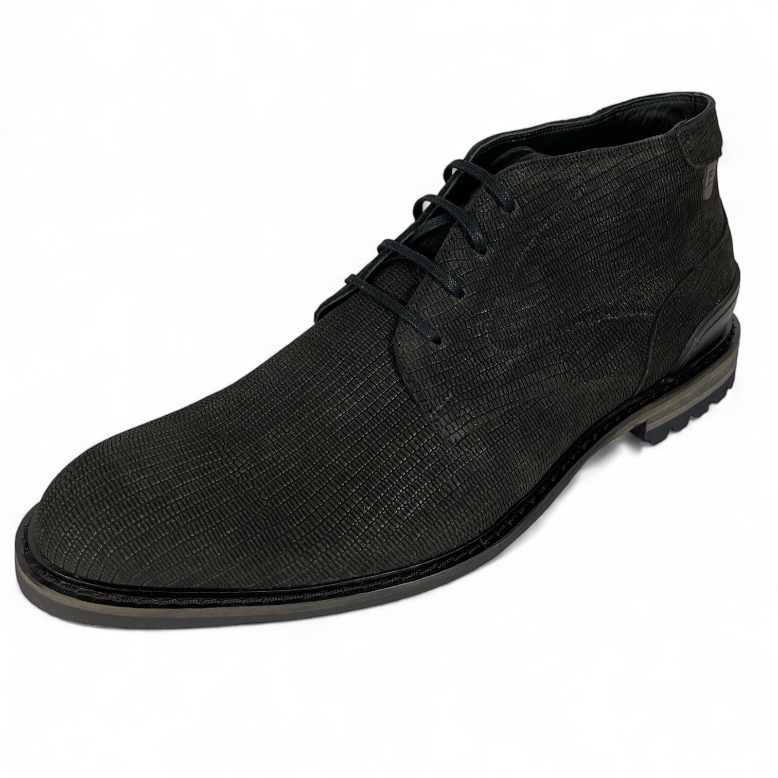 Floris van Bommel SFM-50141-10-03 HERREN SCHNÜRSCHUHE CREPI 11.28 REPTILMUSTER CASUAL NUBUCK LEATHER CROCO BLACK Floris van Bommel SFM-50141-10-03 HERREN SCHNÜRSCHUHE CREPI 11.28 REPTILMUSTER CASUAL NUBUCK LEATHER CROCO BLACK