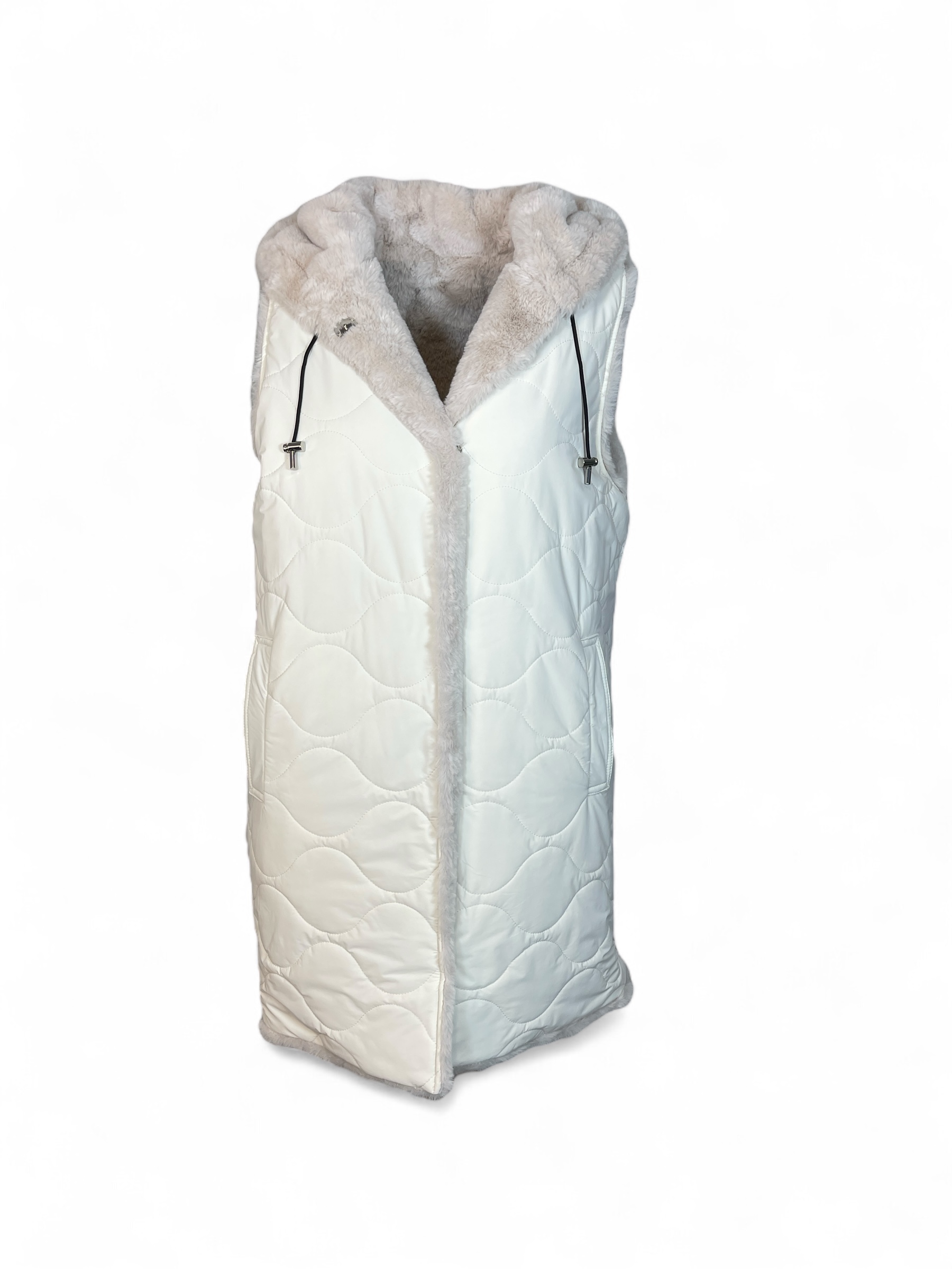 OAKWOOD - TOASTER 64667 Wendemantel Steppweste mit Kapuze IVORY OAKWOOD - TOASTER 64667 Wendemantel Steppweste mit Kapuze IVORY