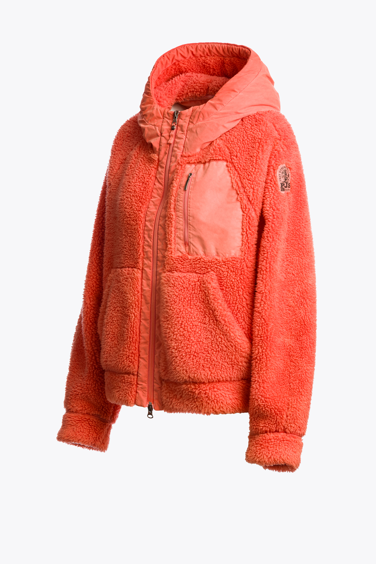 PARAJUMPERS PY31 CREAMY  FLEECE TEDDY ZIP JACKE GRENADINE