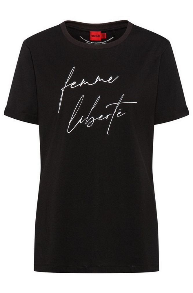 HUGO 50465664 Dibiusa_3 10222251 01 Damen T-Shirt Print Schwarz