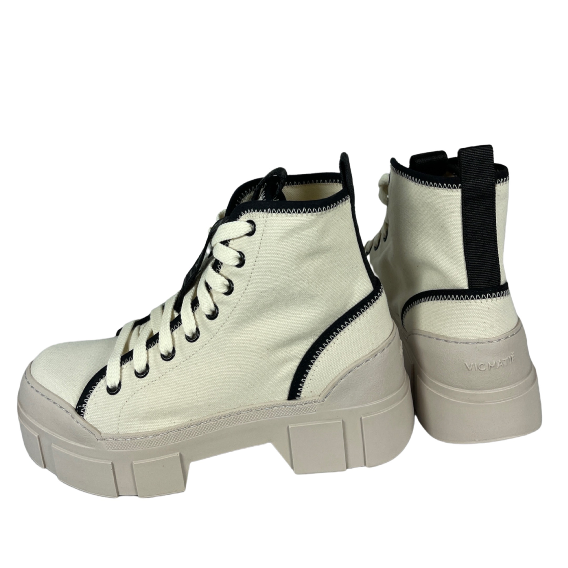 VIC MATIE  6420 NILO TRONC Sneaker Canvas Plateaustiefelette  Off-White 112
