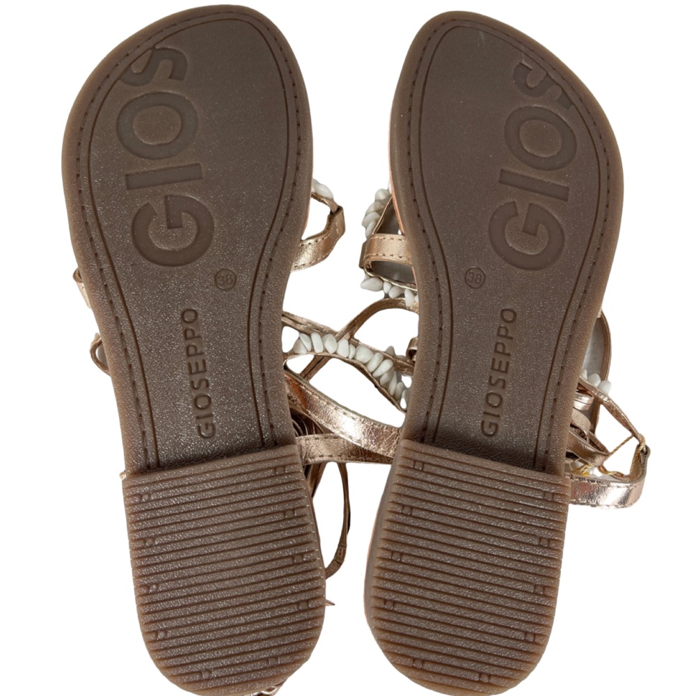 GIOSEPPO 66036 LISIEUX Damen Sandalette Zehentrenner Fesselriemen zum Binden Weiß