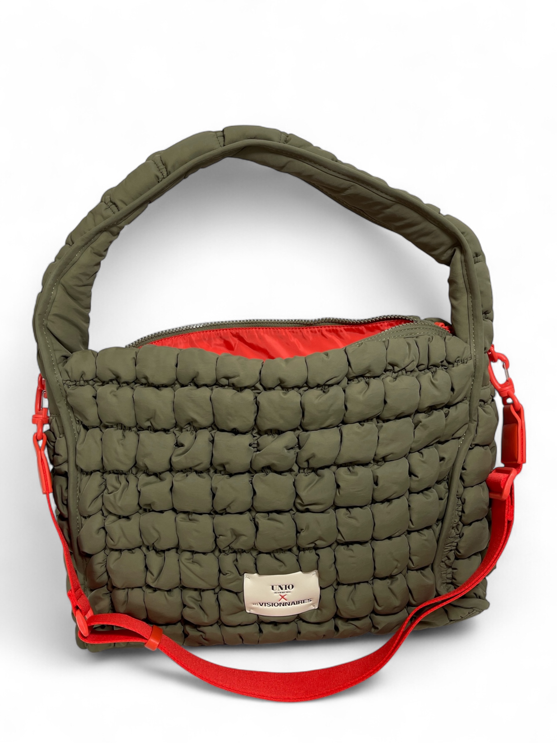 UNIO HOBO BUBBLE  NYLON HANDTASCHE PUFFER BAG ORANGE DEEP FOREST