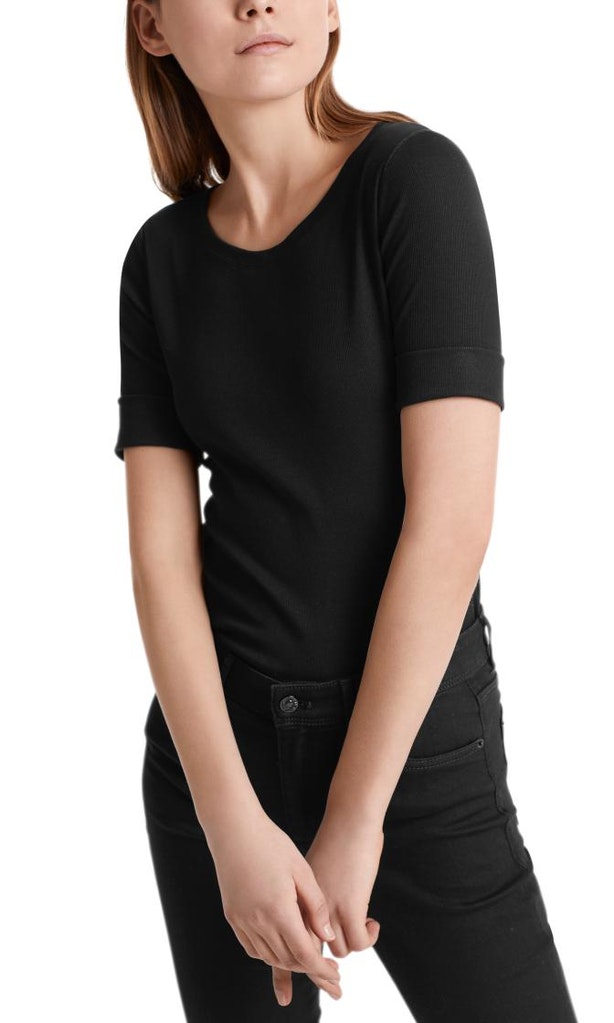MARC +E 48.09 J50 CAIN Damen T-Shirt mit 1/2 Ärmeln schwarz 900