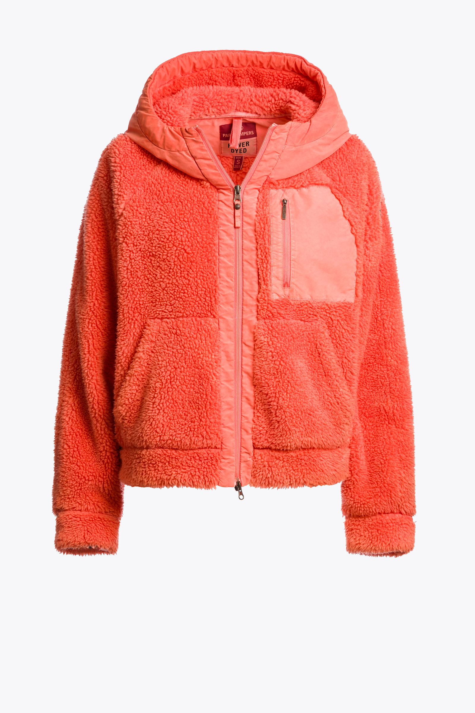 PARAJUMPERS PY31 CREAMY  FLEECE TEDDY ZIP JACKE GRENADINE