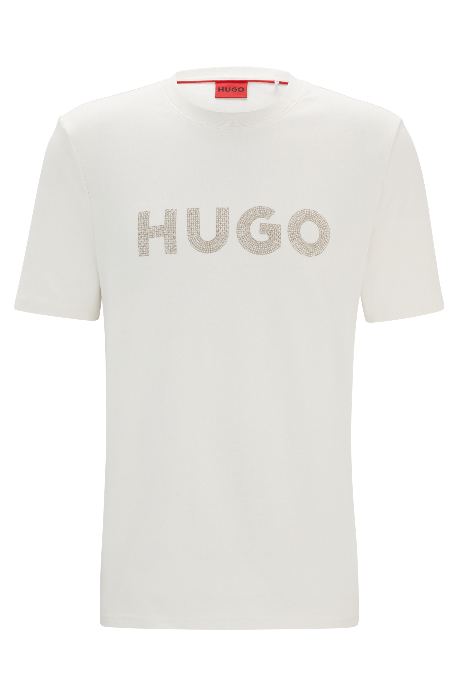 HUGO 50509958 Drochet 10259511 01 Herren T-Shirt Logo Weiß