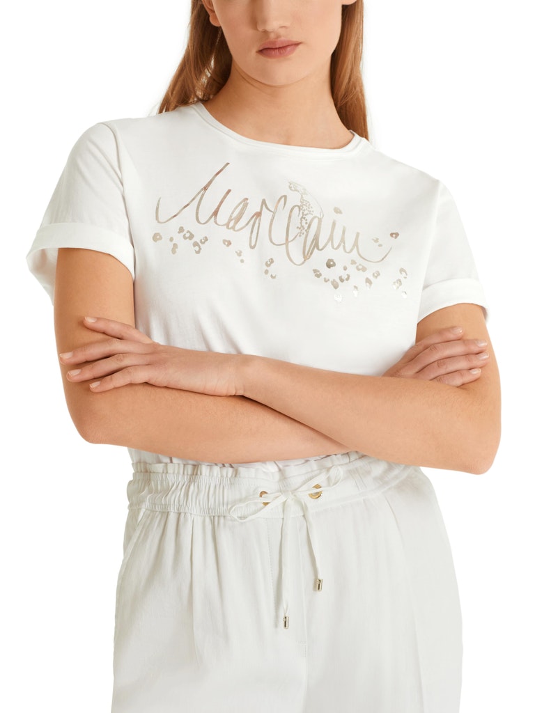 MARC CAIN SC 48.11 J93 Damen Logo-T-Shirt Rethink Together off-white