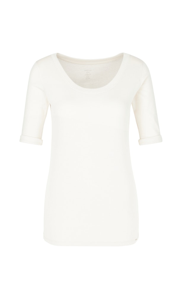 MARC CAIN +E 48.69 J14 hochwertiges Basic-Shirt weiss white 100
