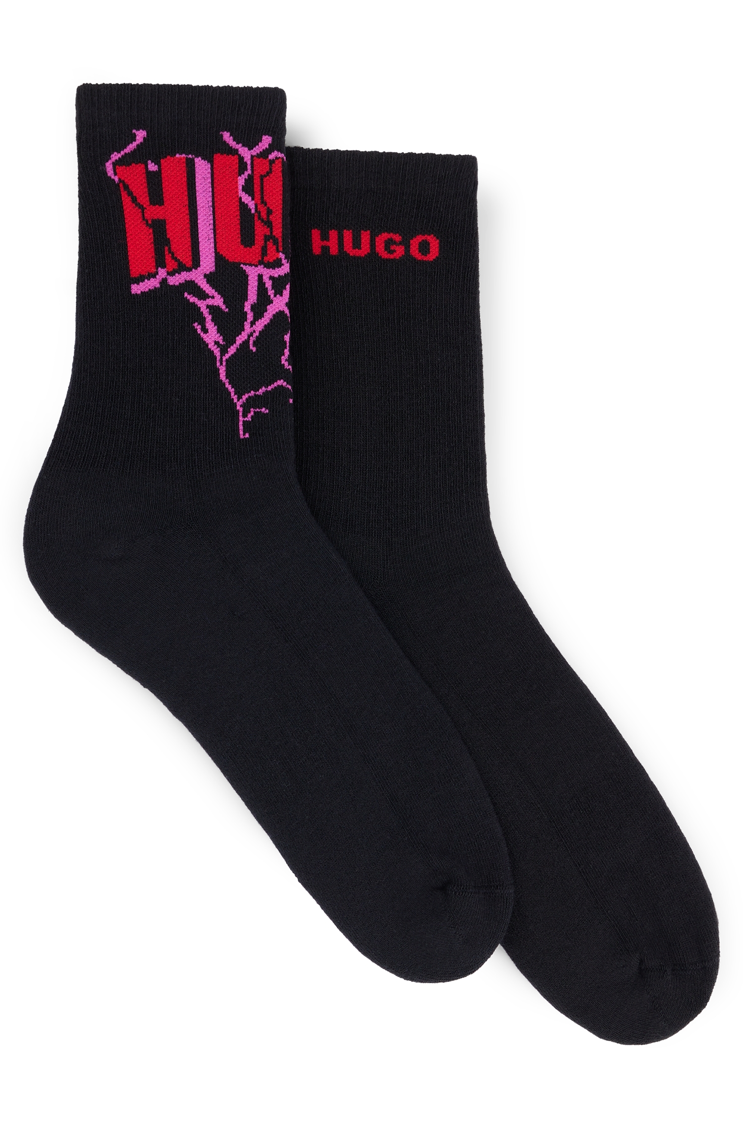 HUGO  2P QS RIB ROCK CC W Damen Logo Socken