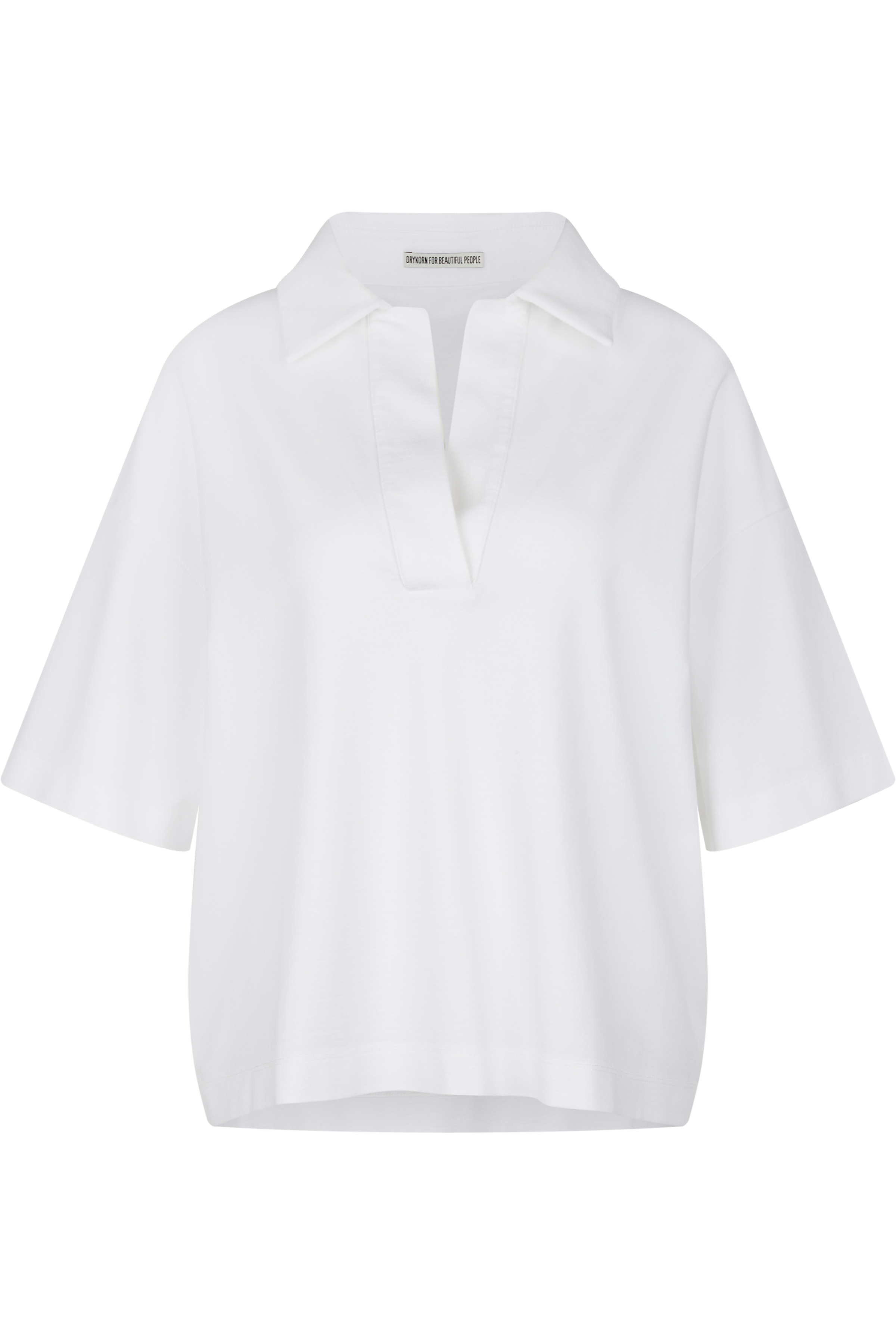 DRYKORN 522013 JARNA 10 Damen Poloshirt aus leichtem Material-Mix Weiss White 6000