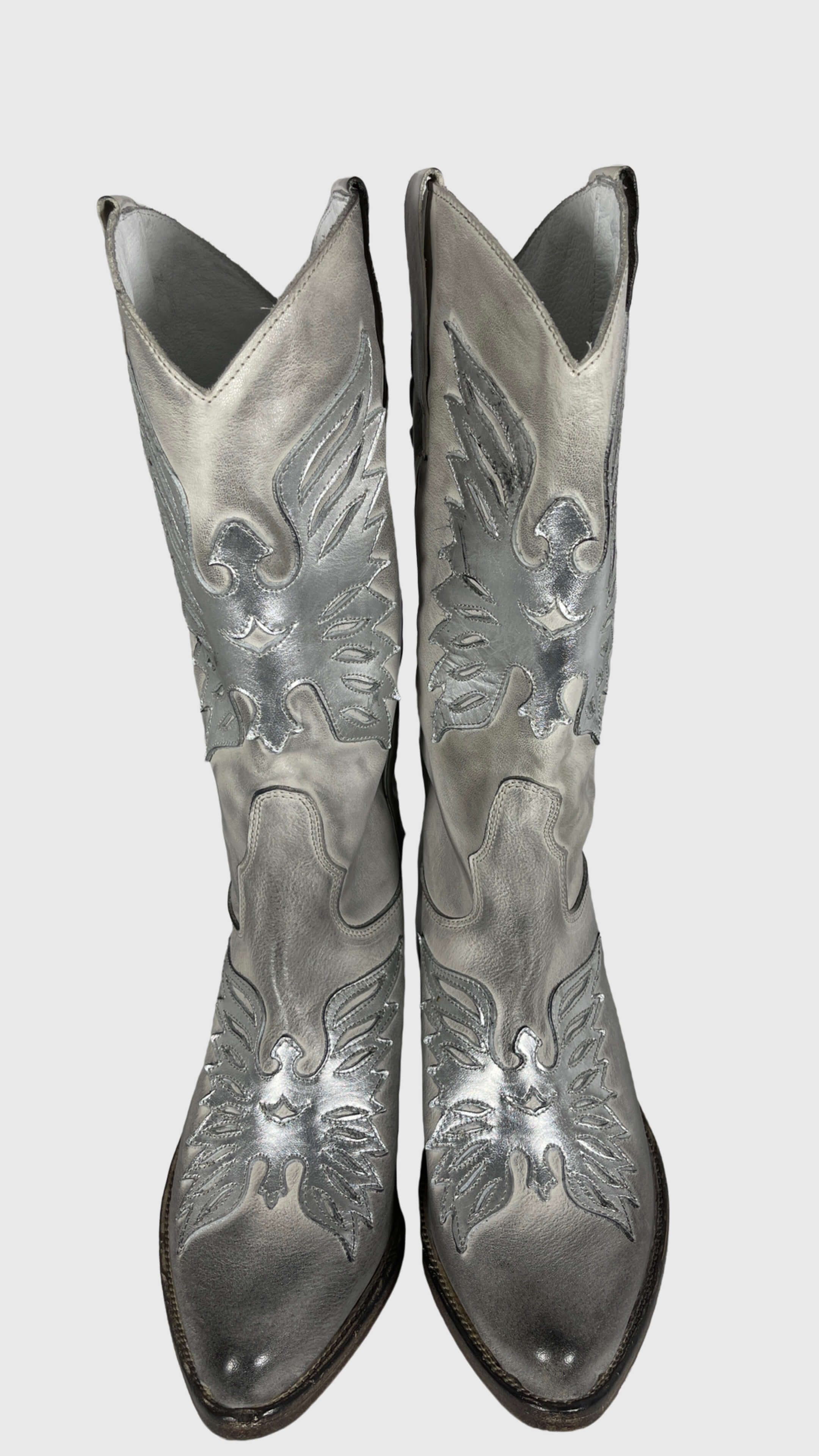 PAWELKS 36800 LUCCA CREAM Damen Cowboy Boots Silber.