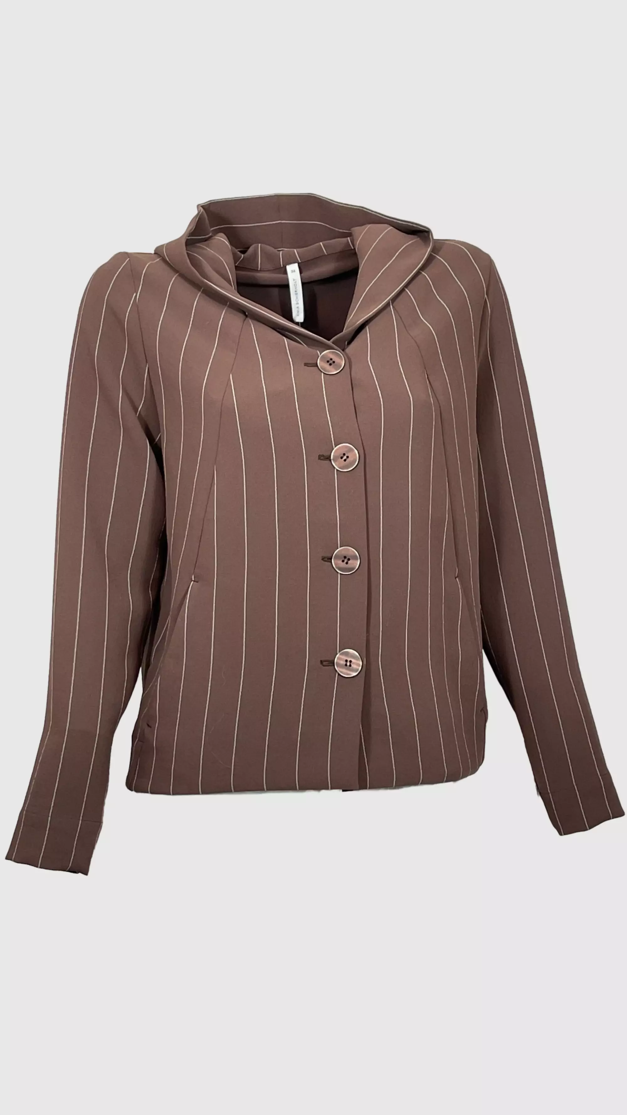 ANIA SCHIERHOLT  JA2457/61 Damen Blazer mit Kapuze Streifenmuster MUSKAT.