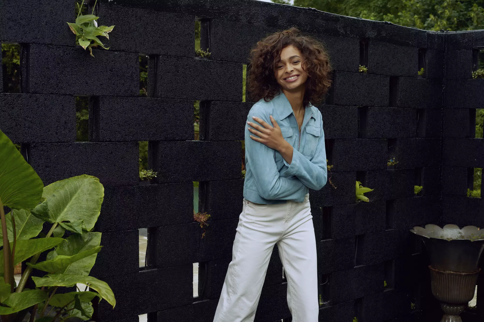 OAKWOOD SHAKE 64181 Damen Jacke kurz Leder LIGHTBLUE