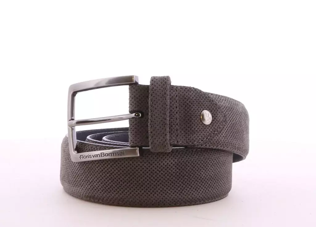 VAN BOMMEL 75207 Herren Gürtel BELTS 3,5cm Leder mittelgrau grey VAN BOMMEL 75207 Herren Gürtel BELTS 3,5cm Leder mittelgrau grey