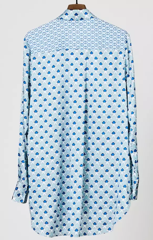 HERZENSANGELEGENHEIT 25221-6185 Damen Seidenbluse Stretch Hellblau