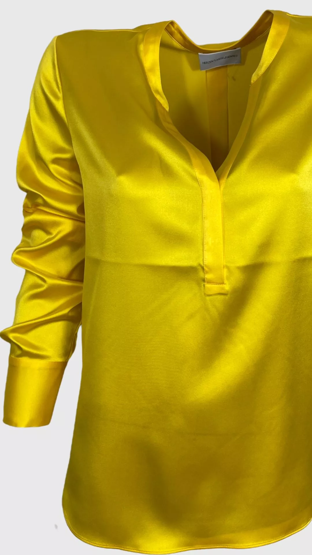 HERZENSANGELEGENHEIT 25221-6100 Damen Seidenbluse Seidentunika Stretch Gelb