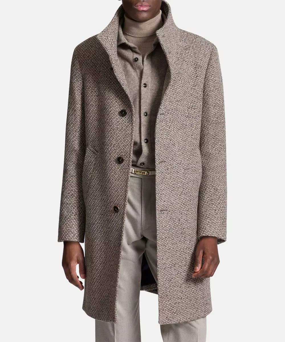 BALDESSARINI  B0 18729.8013 BLD-Cover Herren Wollmantel silver melange hellbraun