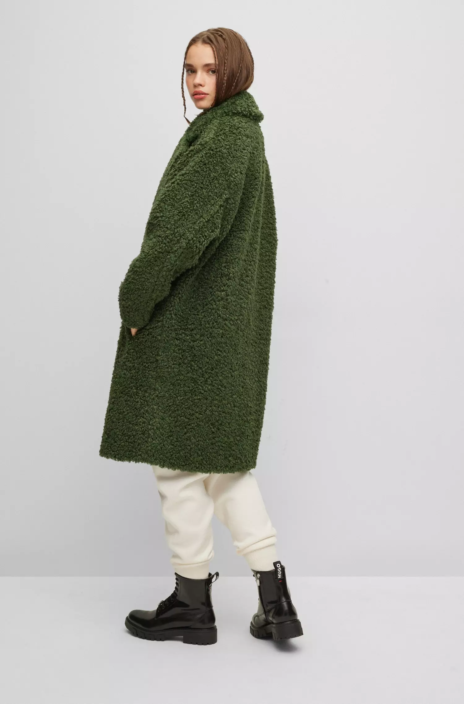 HUGO 50478524 Meleny-1 10244743 01 Teddy-Mantel Grün