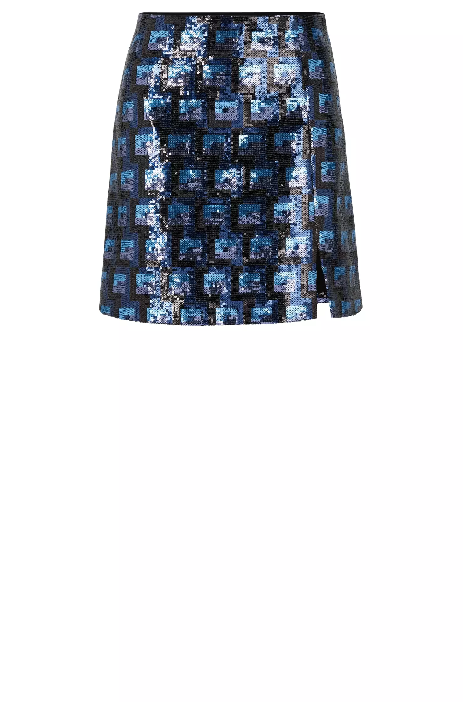 HUGO 50483583 Rasalle-1 Damen Rock mit Pailletten Schwarz / Blau