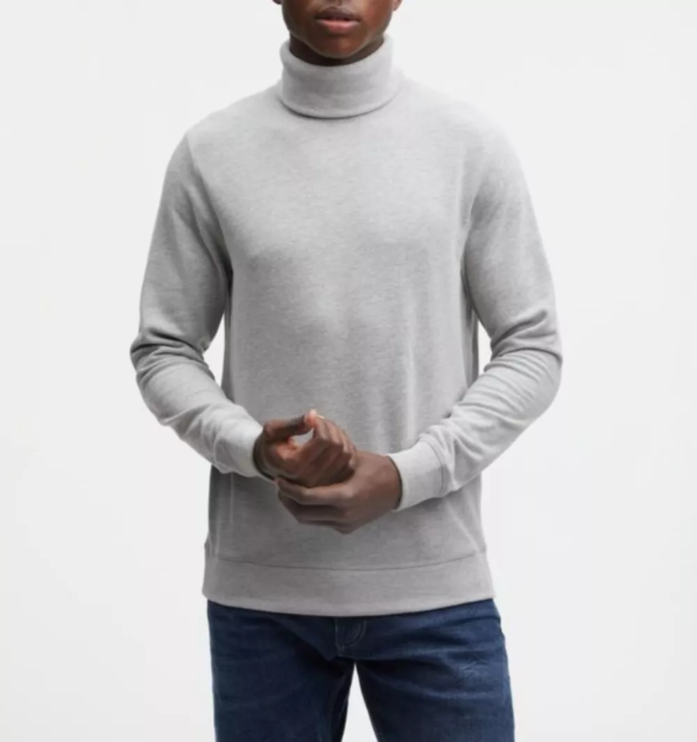 DENHAM 01-22-10-71-022 TAB ROLL KNIT CMJ Herren Rollkragen Pullover Grau