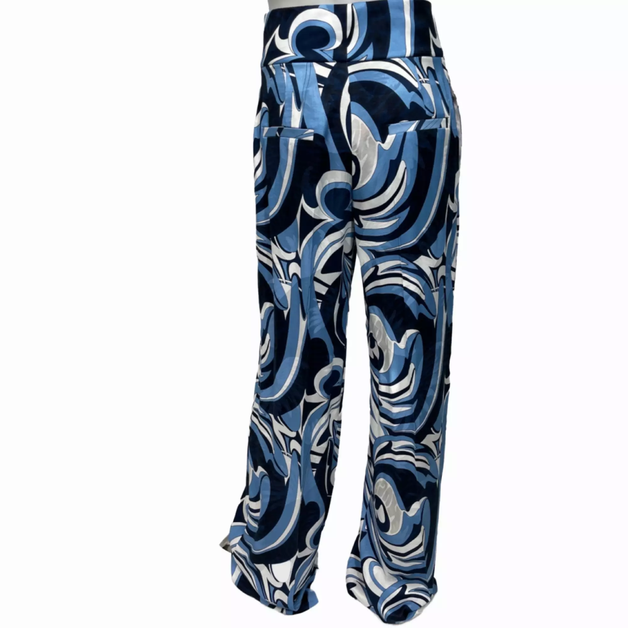 HUGO 50482554 Himia 10247082 01 Damen Marlenehose Blau Open Miscellaneous