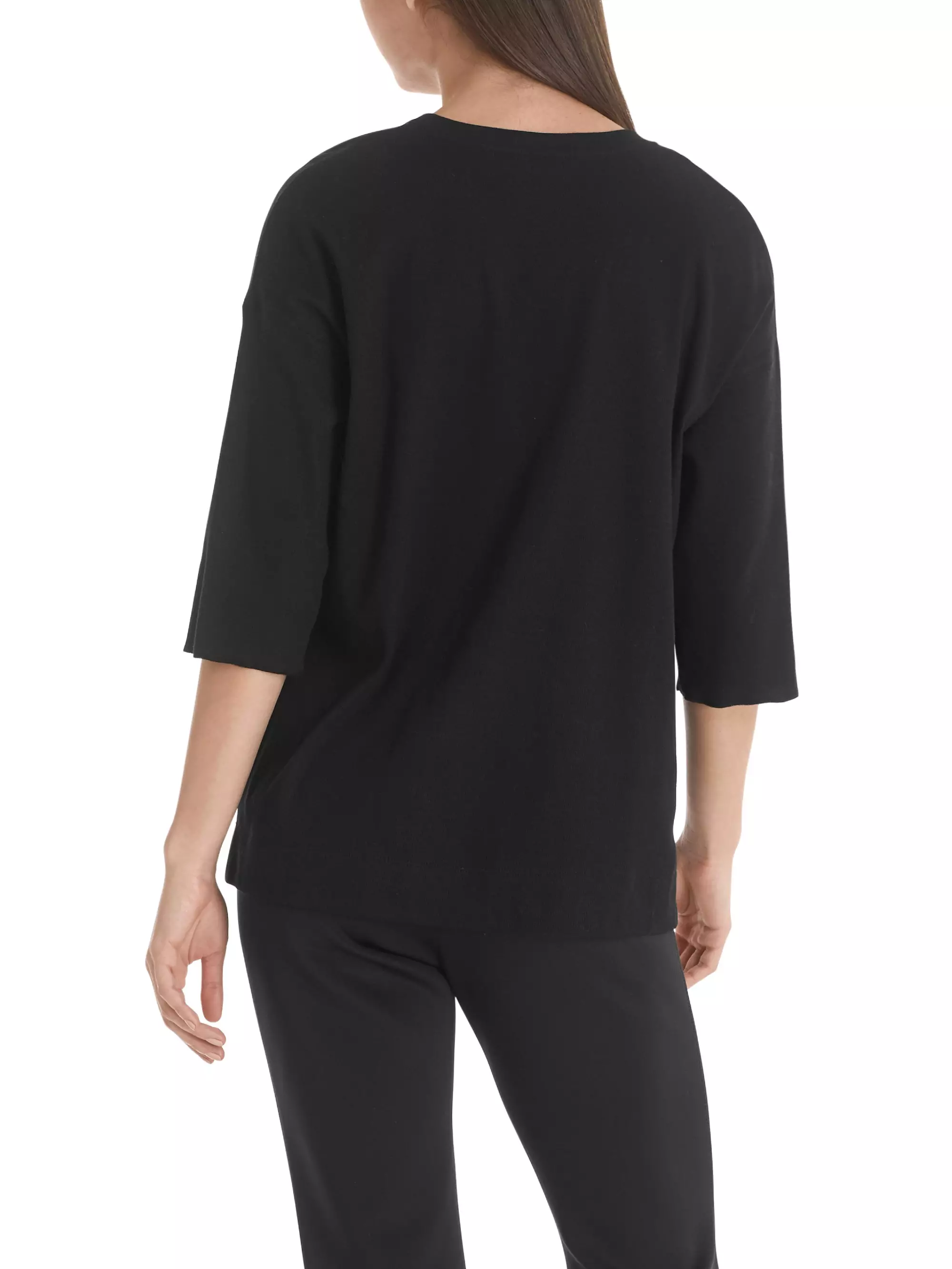 MARC CAIN +E 55.01 J29 Blusenshirt aus Material-Mix Schwarz